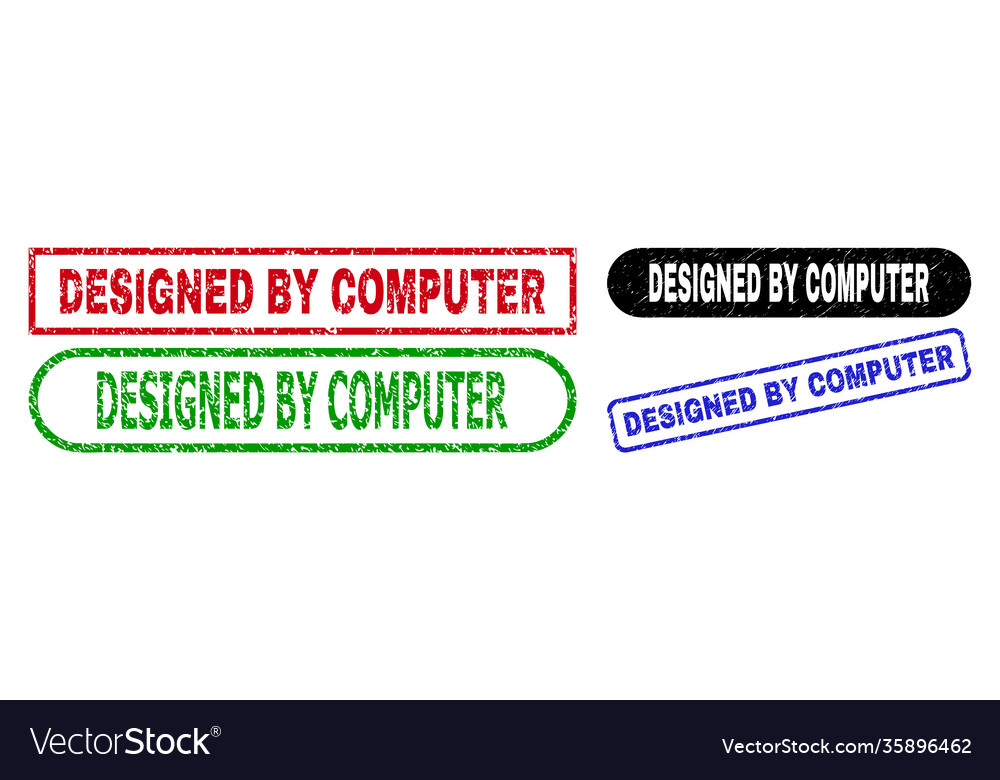 Designed by computer rectangle stamps using Vector Image Designed by computer rectangle stamps using