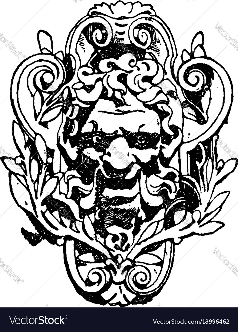 evil modern french grotesque vintage engraving vector image