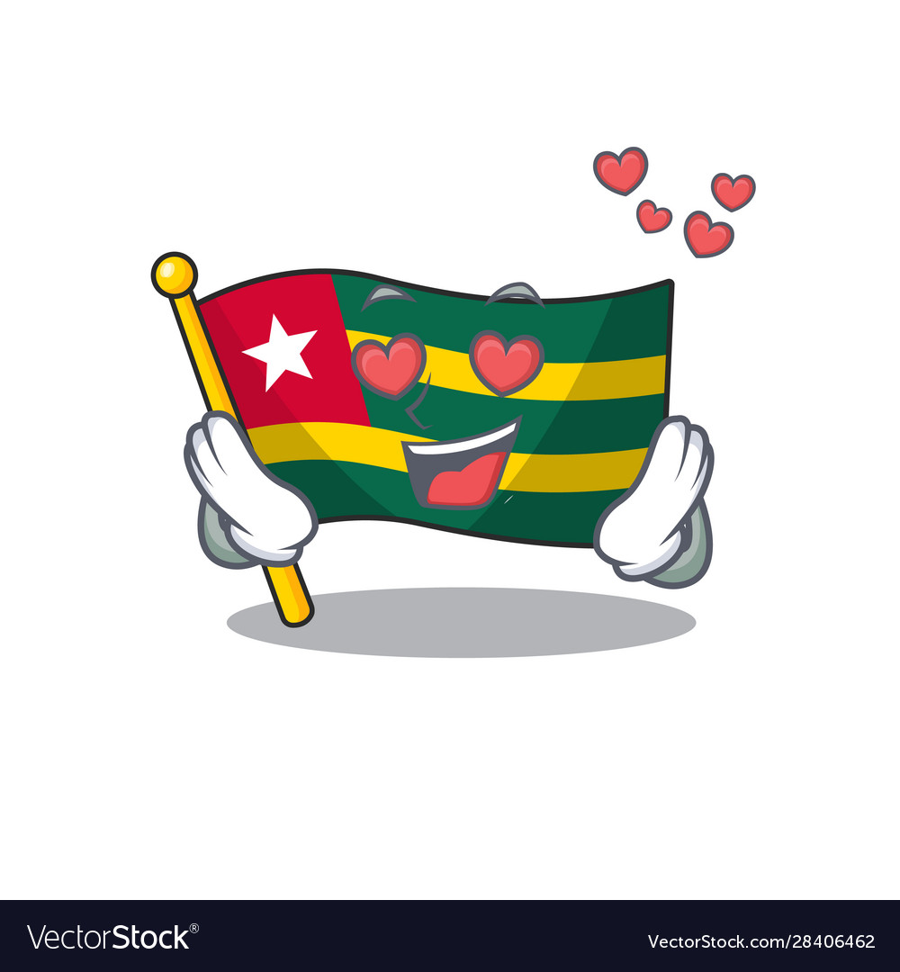 Fallen in Liebe niedliche Flagge togo scroll Cartoon