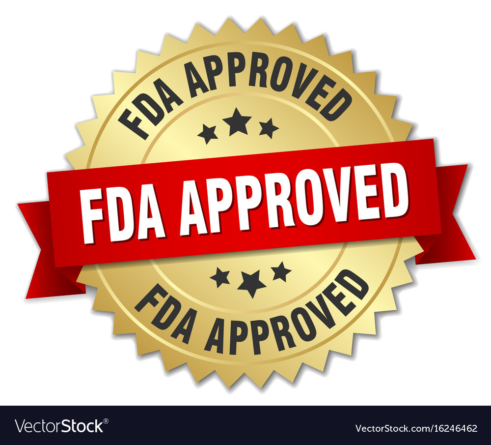 Fda Approved Round Isolated Gold Badge Royalty Free Vector