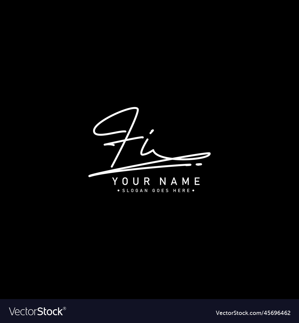 Fi handwritten signature logo - template