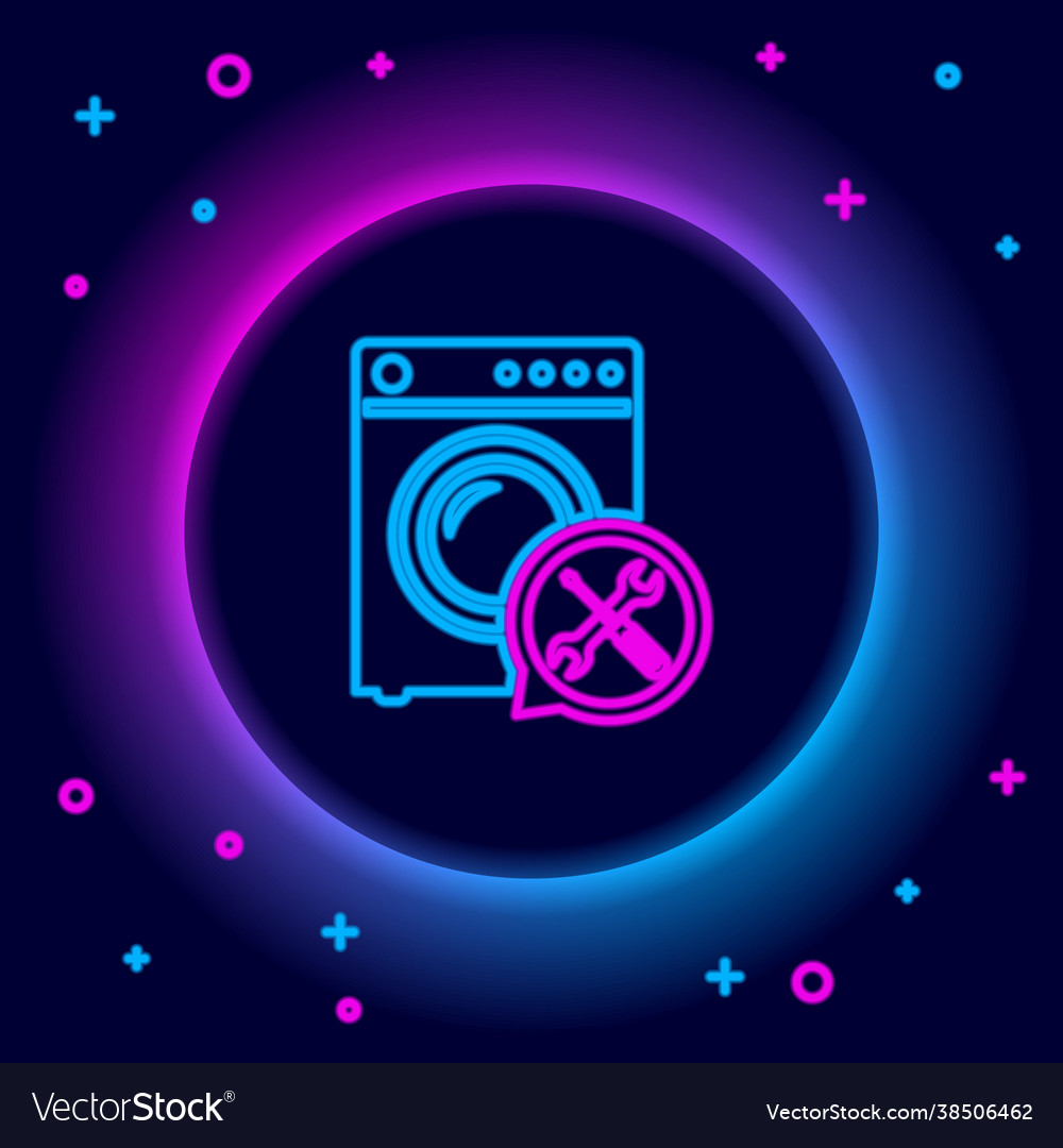 Glowing neon line washer with screwdriver