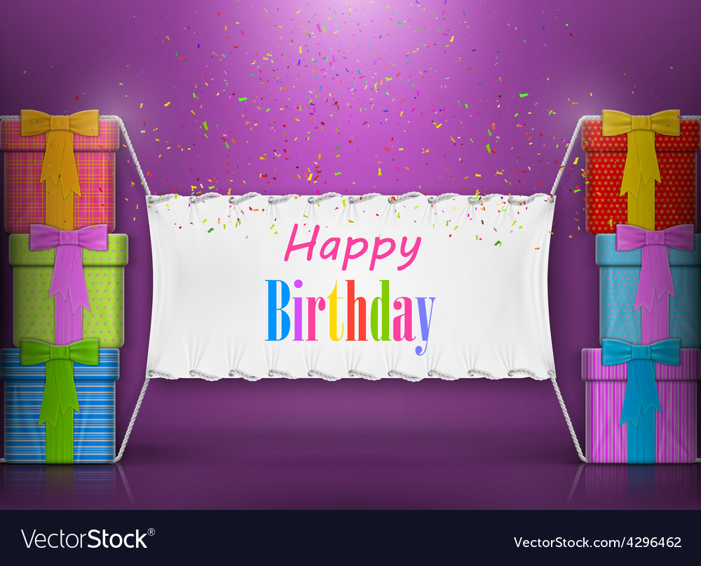 Happy Birthday Banner Abstract Design Royalty Free Vector