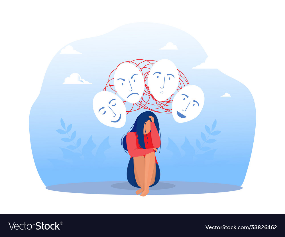 Imposter syndrome masks with happy or sad Vector Image