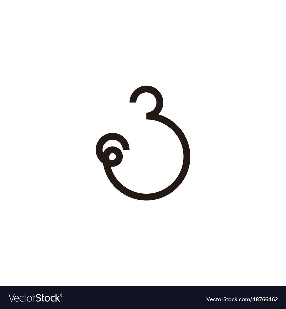 Letter a number 3 curve geometric symbol simple