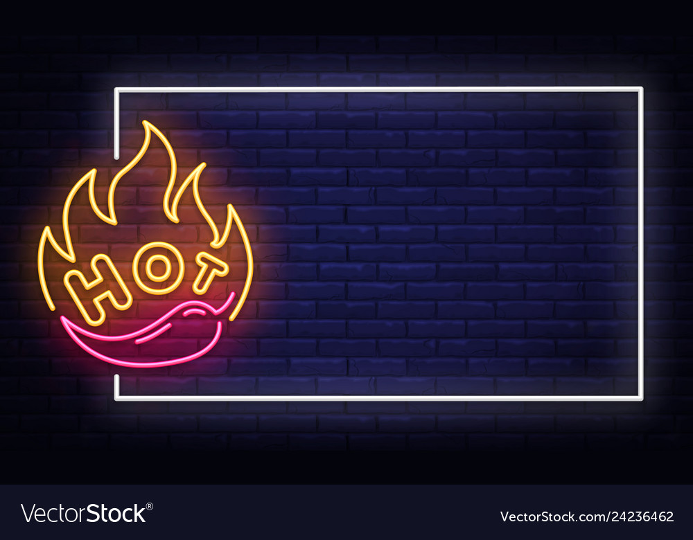 Mexican food neon sign design template