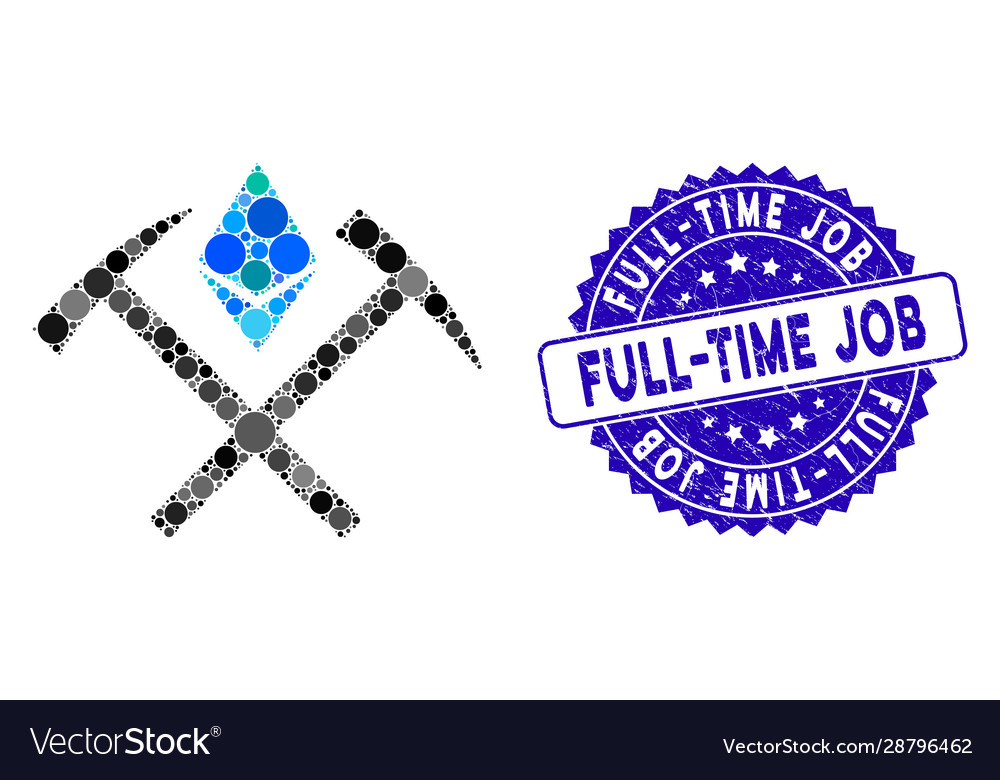 Mosaic ethereum mining hammers icon with distress