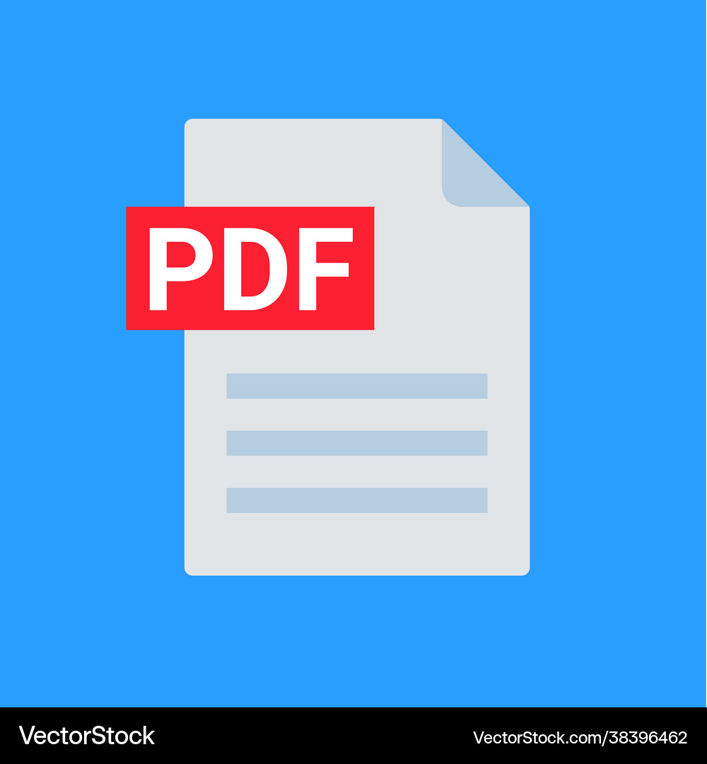 Pdf file icon format download document image Vector Image