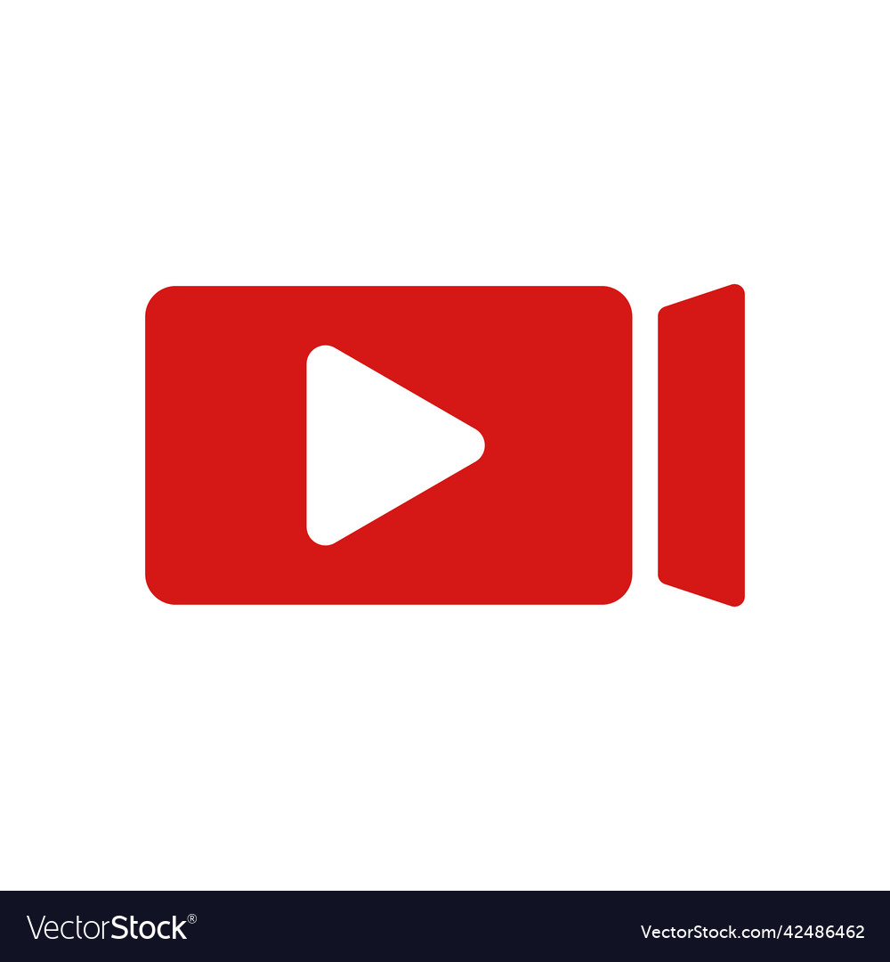 Play button icon inside a video camera