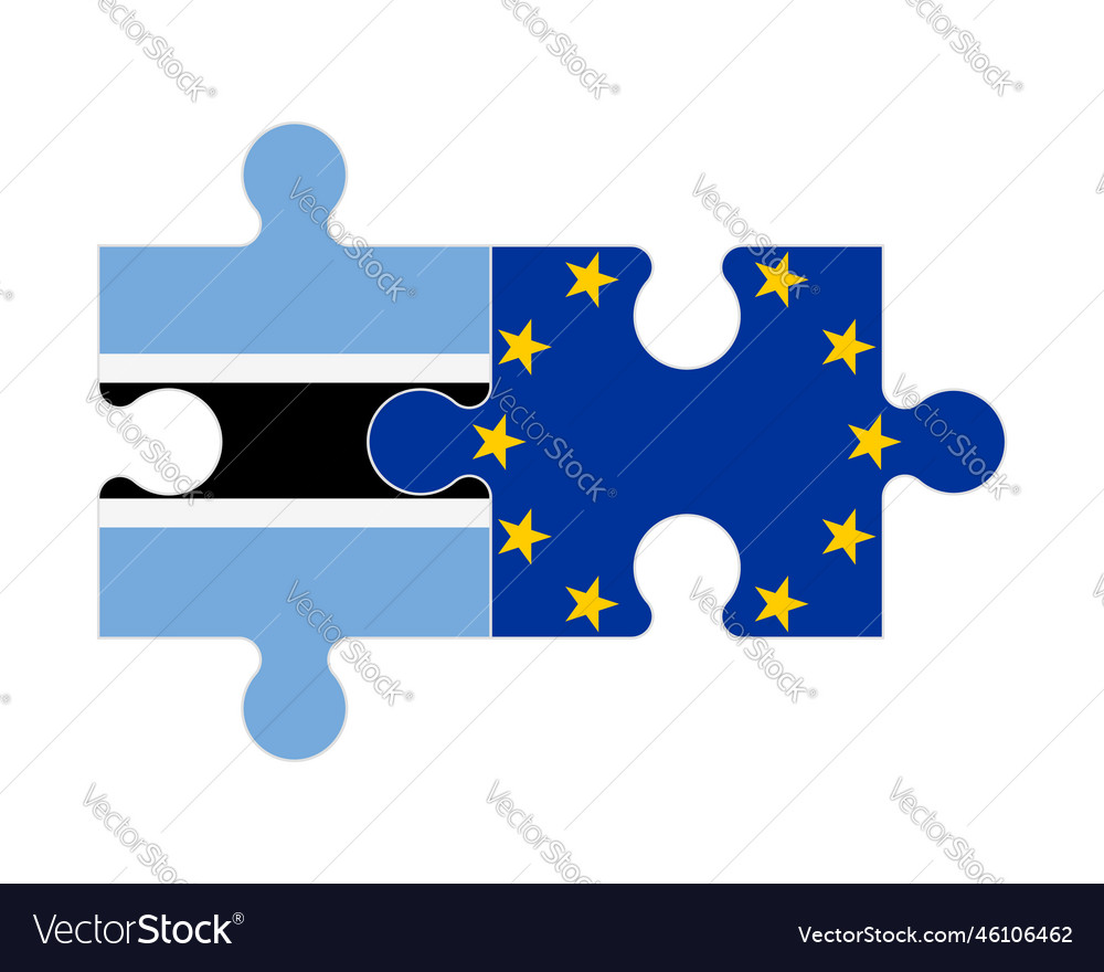 Puzzle of flags botswana and european union Vector Image