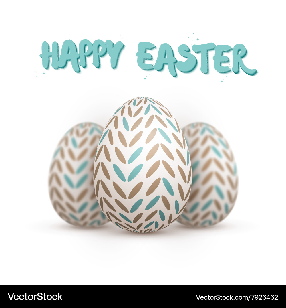 Realistic easter egg set happy Royalty Free Vector Image