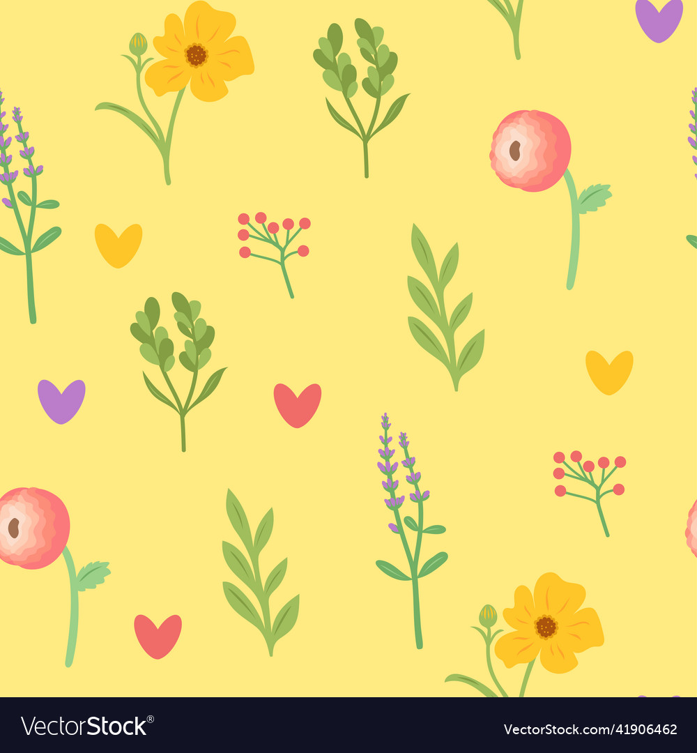 Spring seamless pattern with flowers