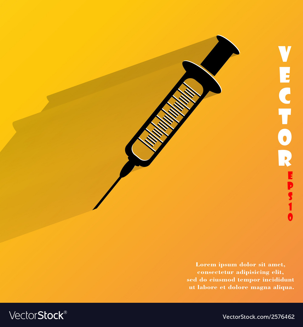 Syringe flat modern web button with long shadow