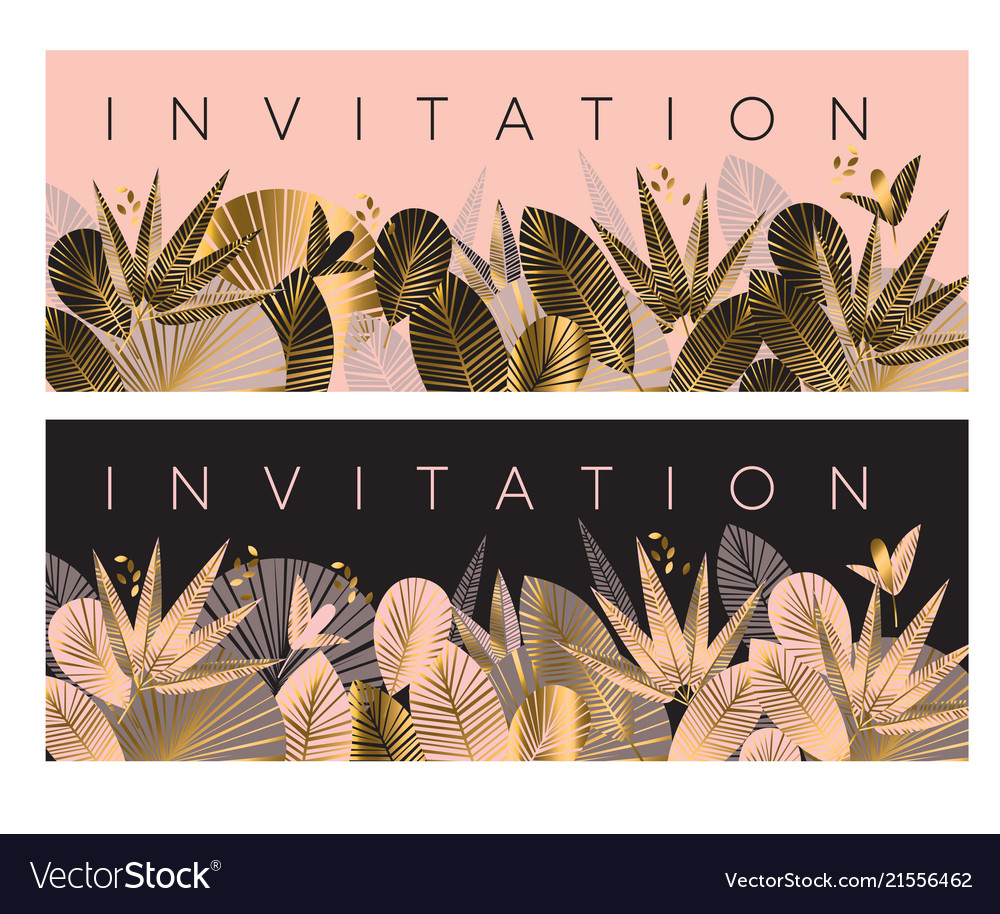 Tropical Gold Palm Leaf Pattern