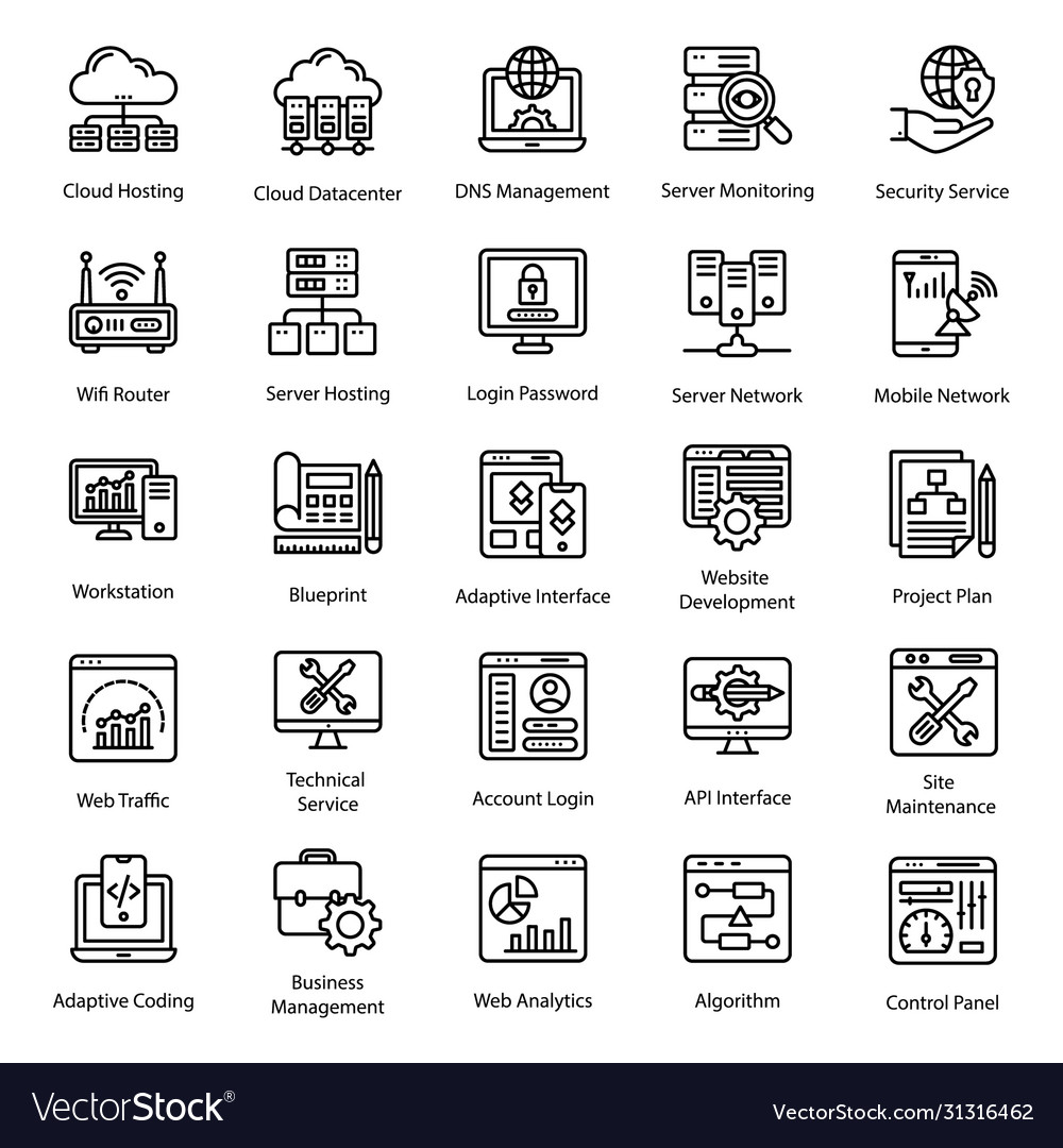 Web design line icons