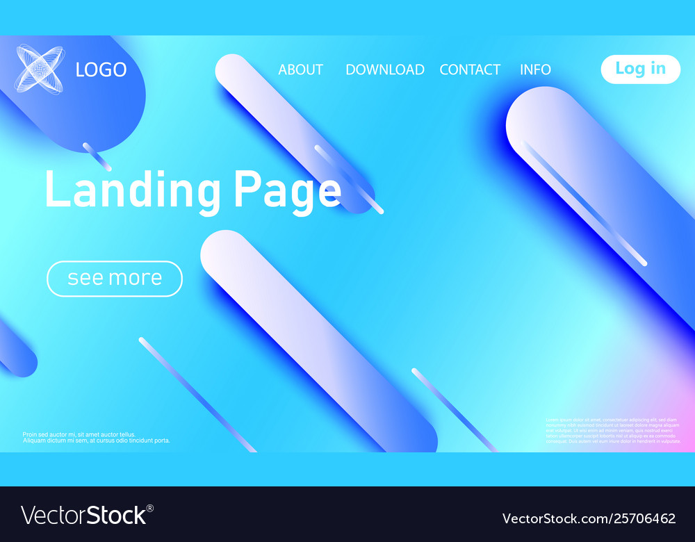 Website landing page material design