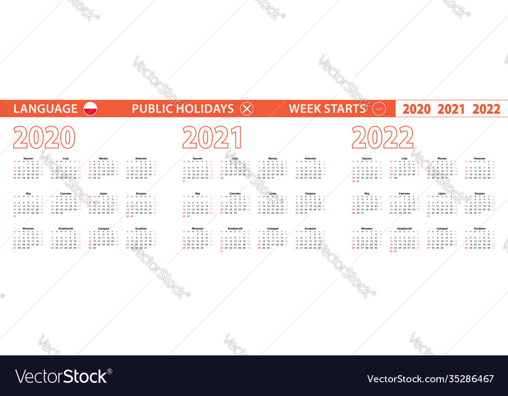 Calendar In Polish Language