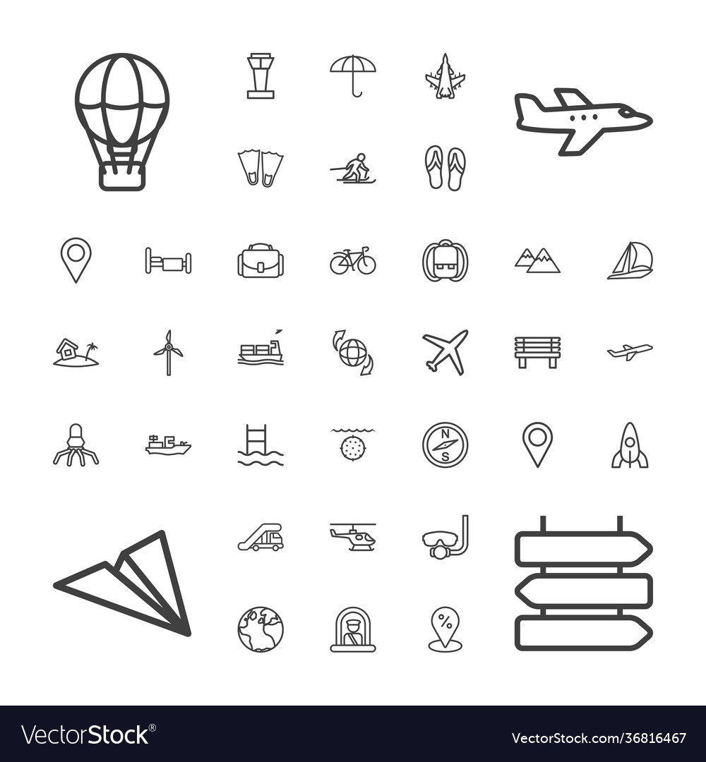 37 Travel Icons Royalty Free Vector Image - Vectorstock