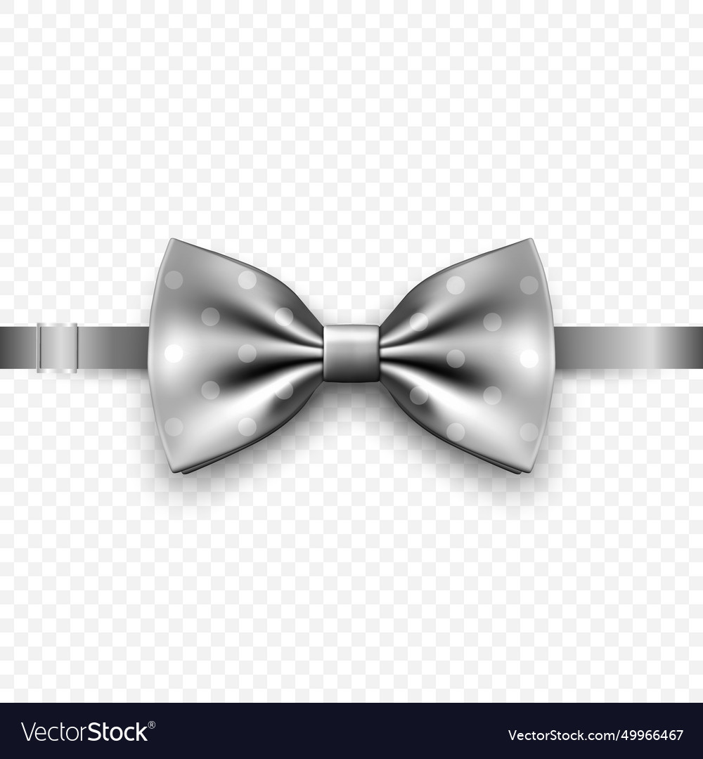 3d realistic gray bow tie icon closeup Royalty Free Vector