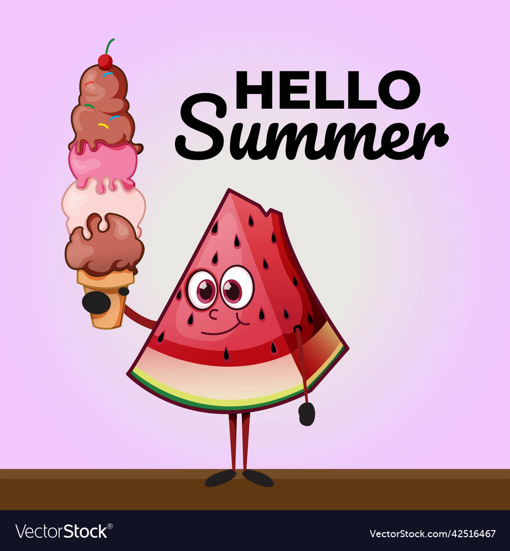 Banner design of hello summer Royalty Free Vector Image