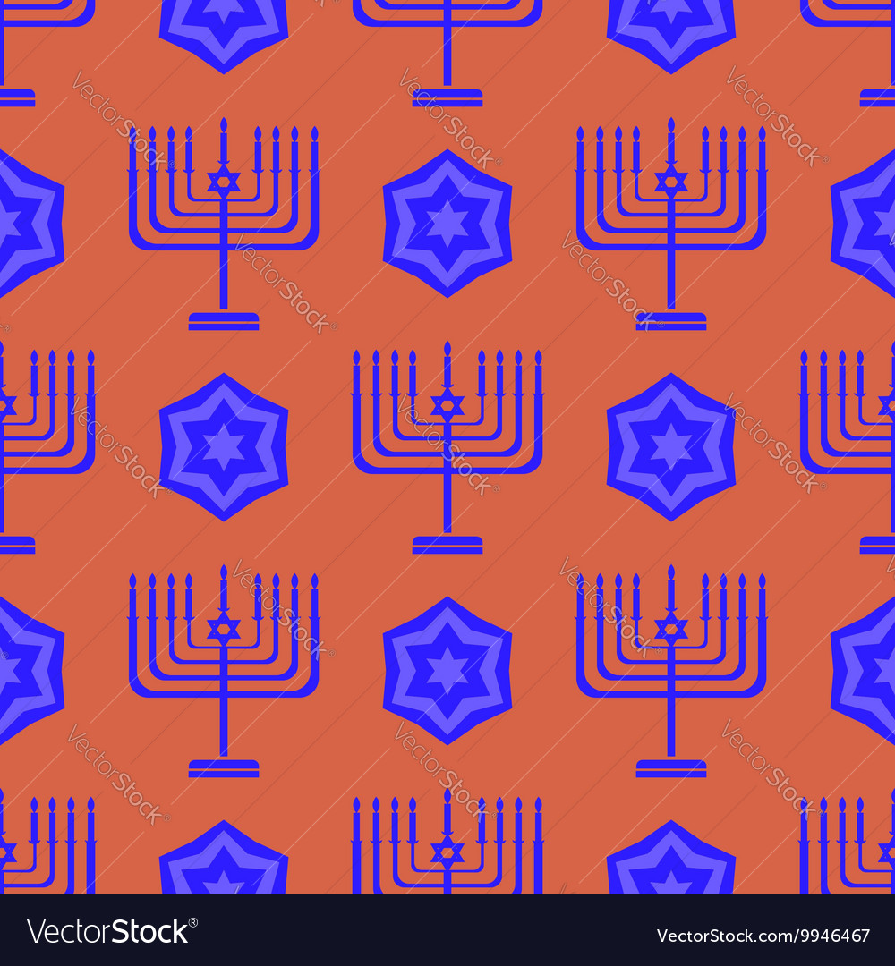 Blue david star menorah nahtlose hintergrund