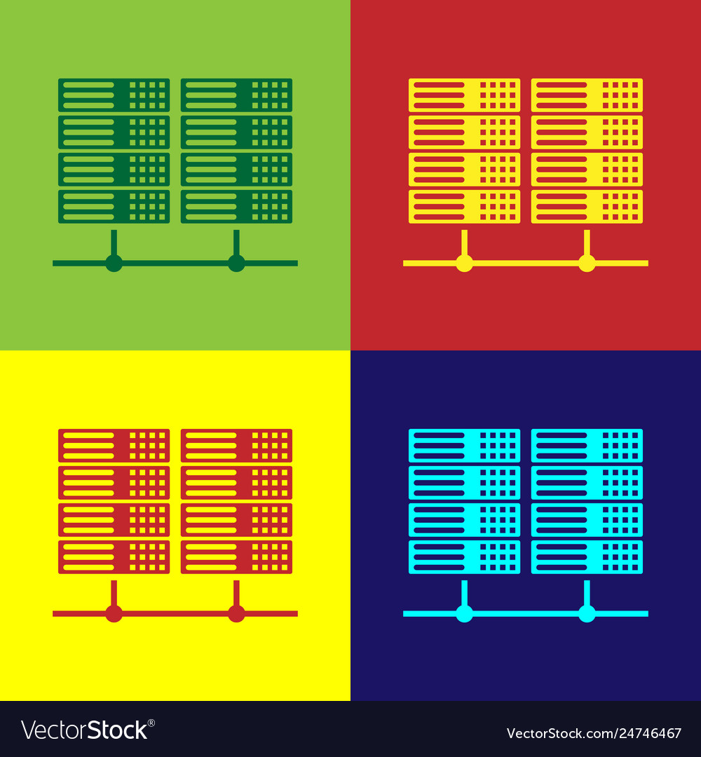Color server data web hosting icon isolated