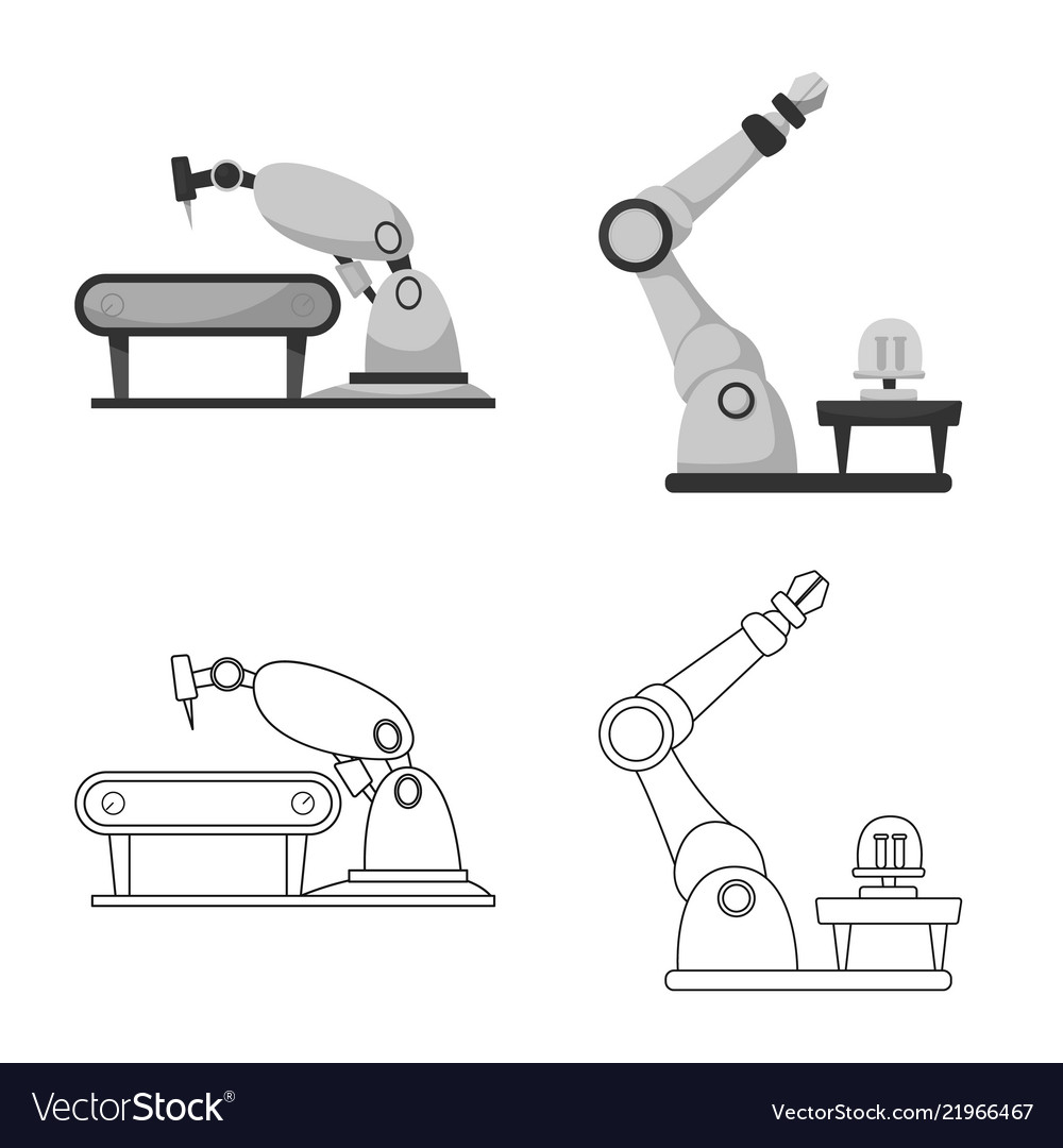 Design of robot and factory logo set