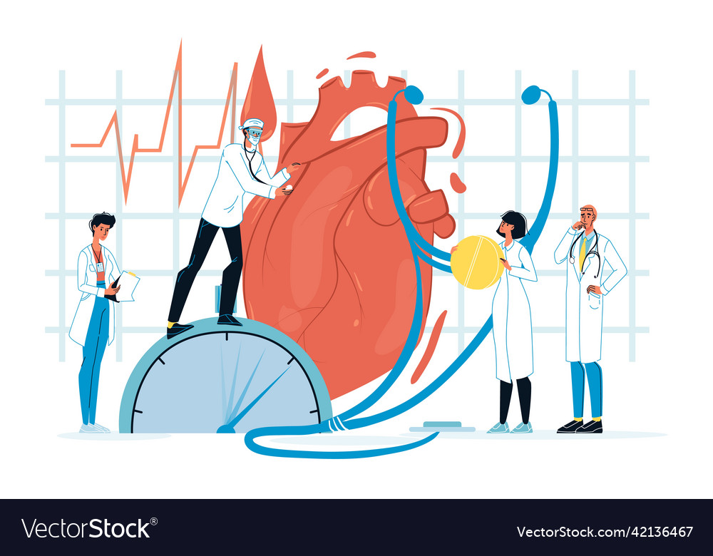 Doctor diagnosis cardiovascular heart disease Vector Image