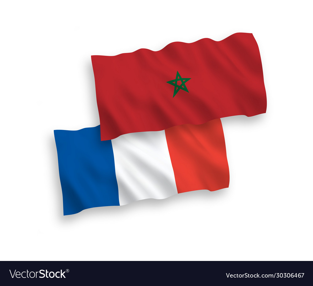 Flags france and morocco on a white background Vector Image