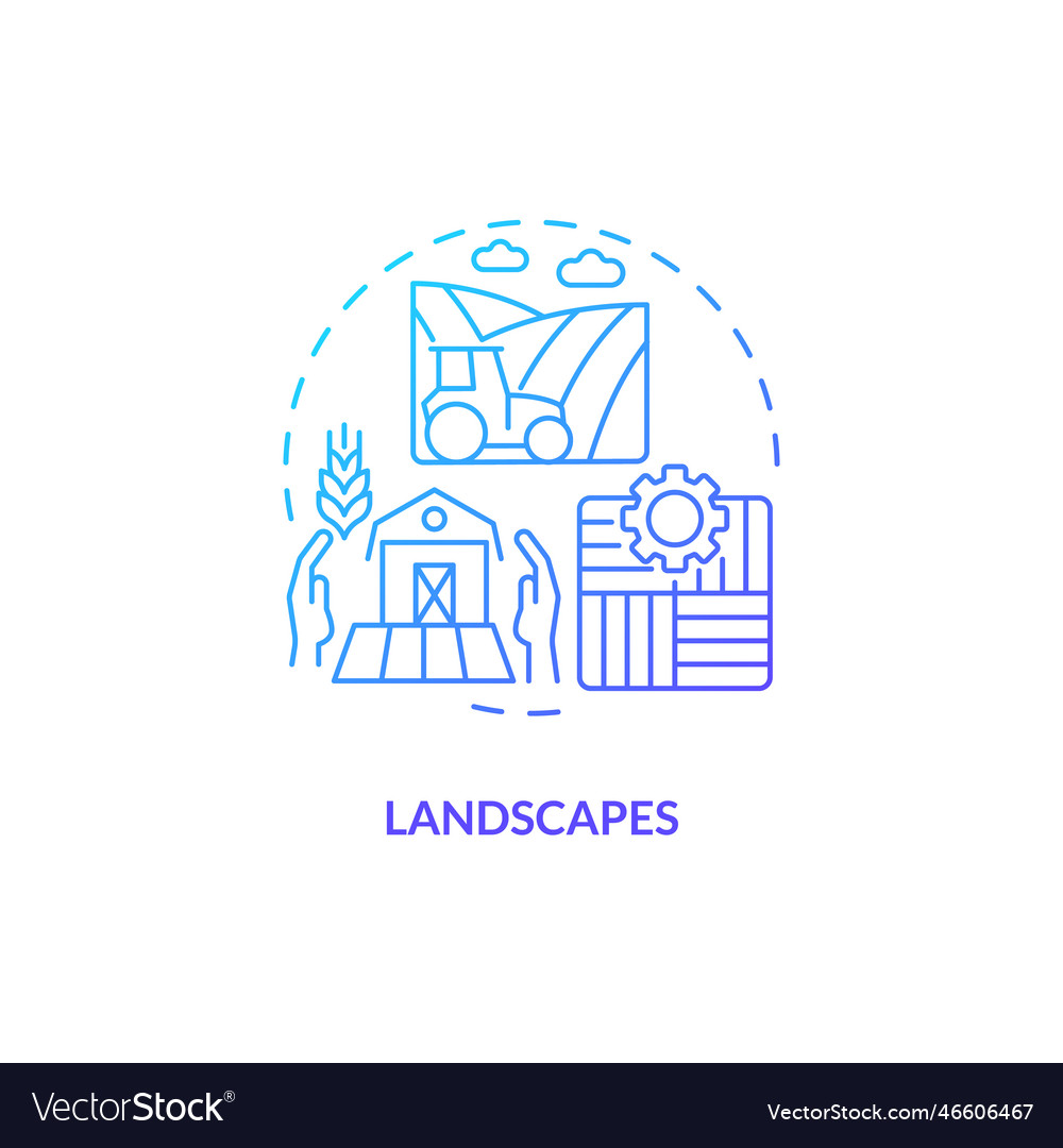 Landscapes blue gradient concept icon Royalty Free Vector
