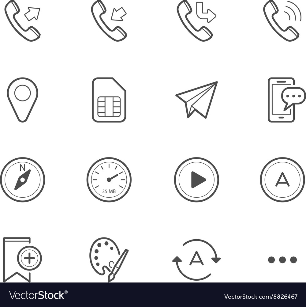 Mobile App Icons - Simple Set