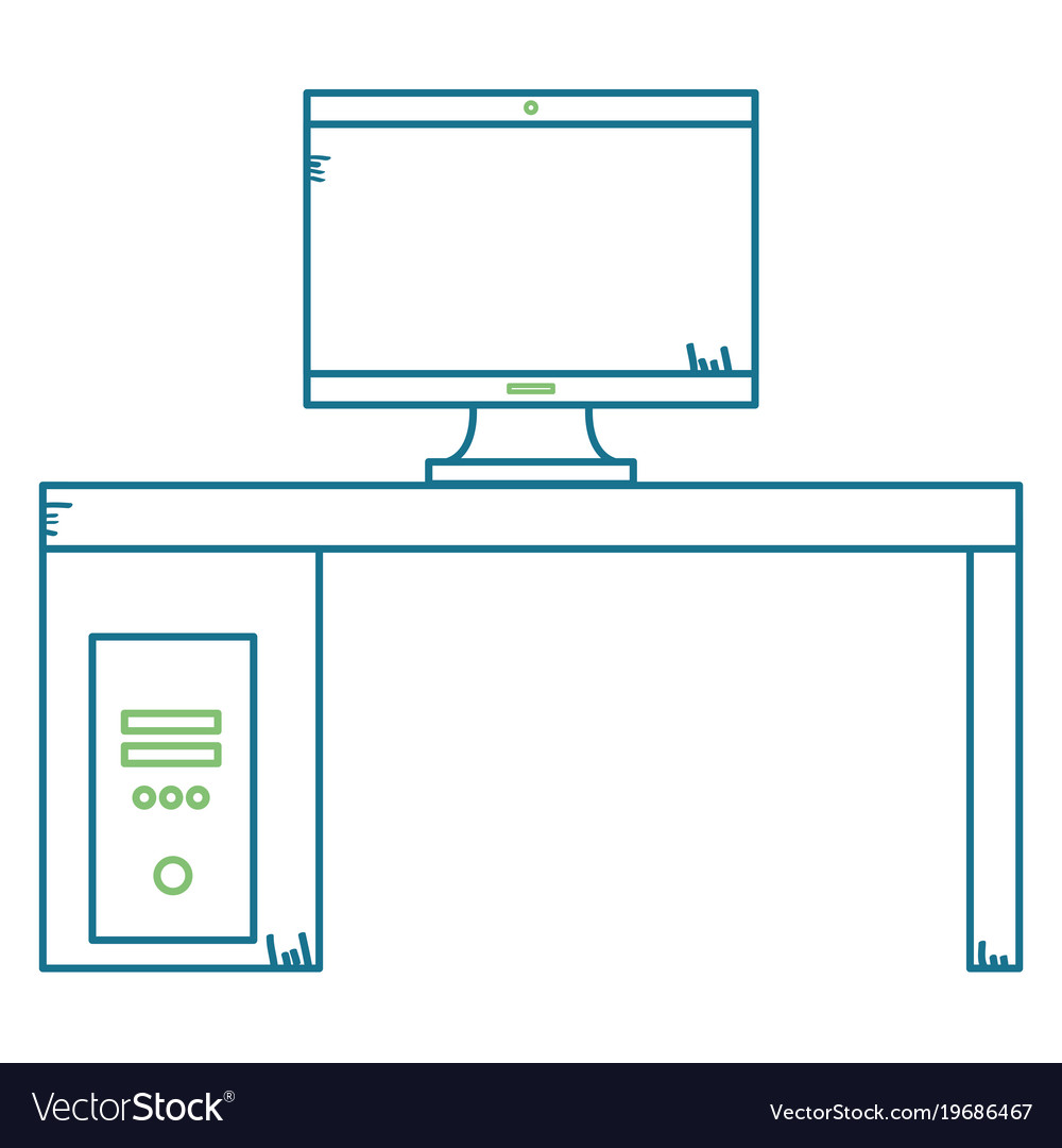 Monitor computer in desk