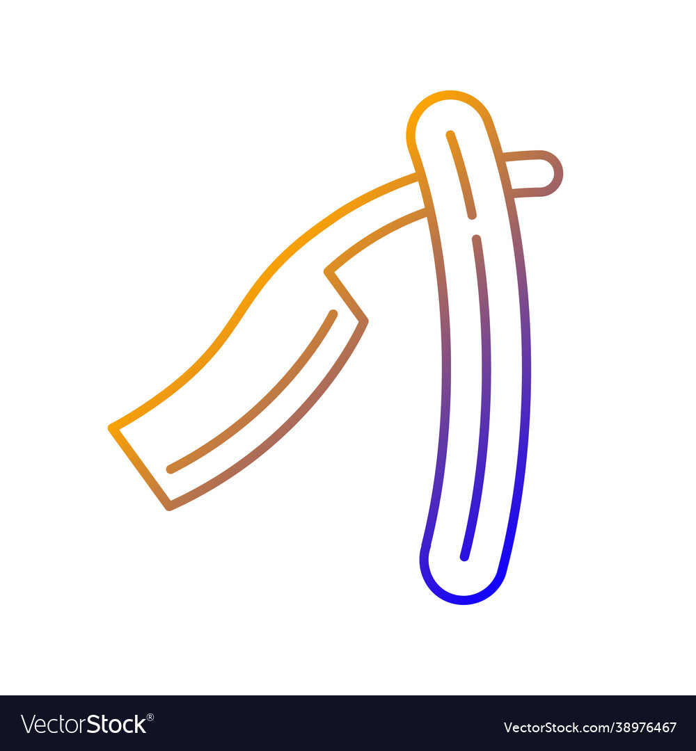 Old fashioned razor gradient linear icon Vector Image Old fashioned razor gradient linear icon