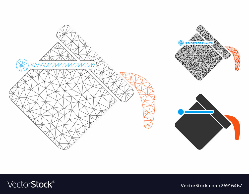 Paint color bucket mesh network model vector image Paint color bucket mesh network model
