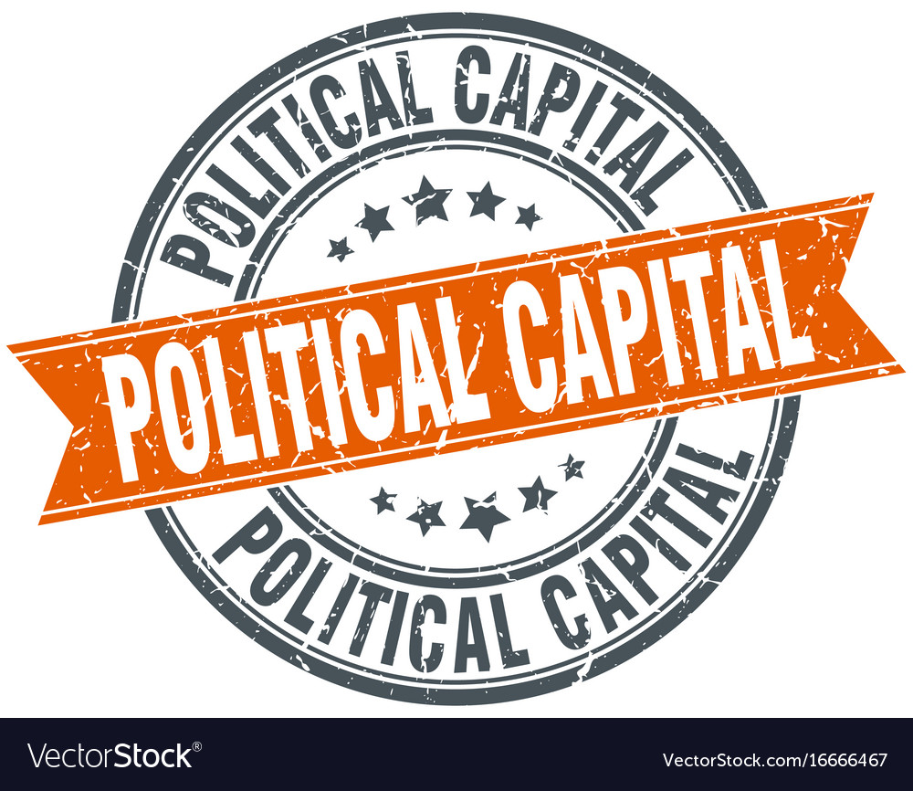 Political capital round grunge ribbon stamp