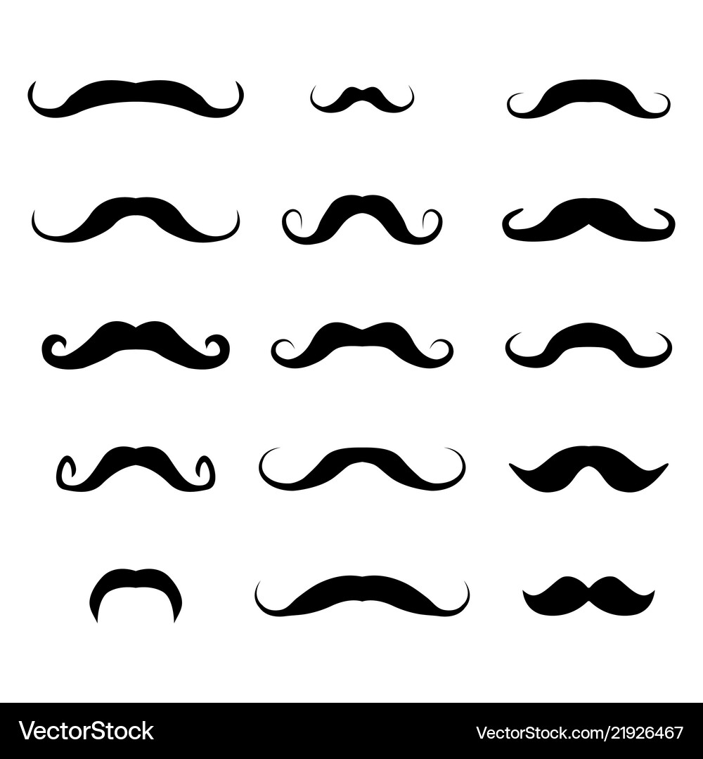 Set different mustaches Royalty Free Vector Image