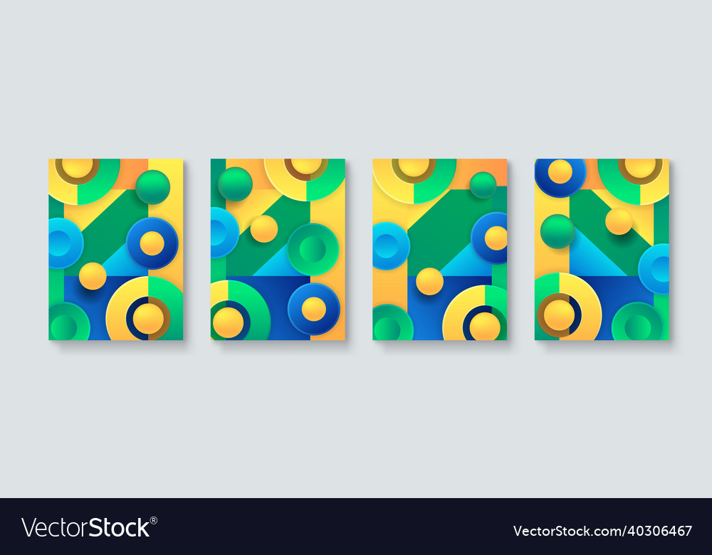 Set Of Abstract Geometric Minimal Posters Vector Image