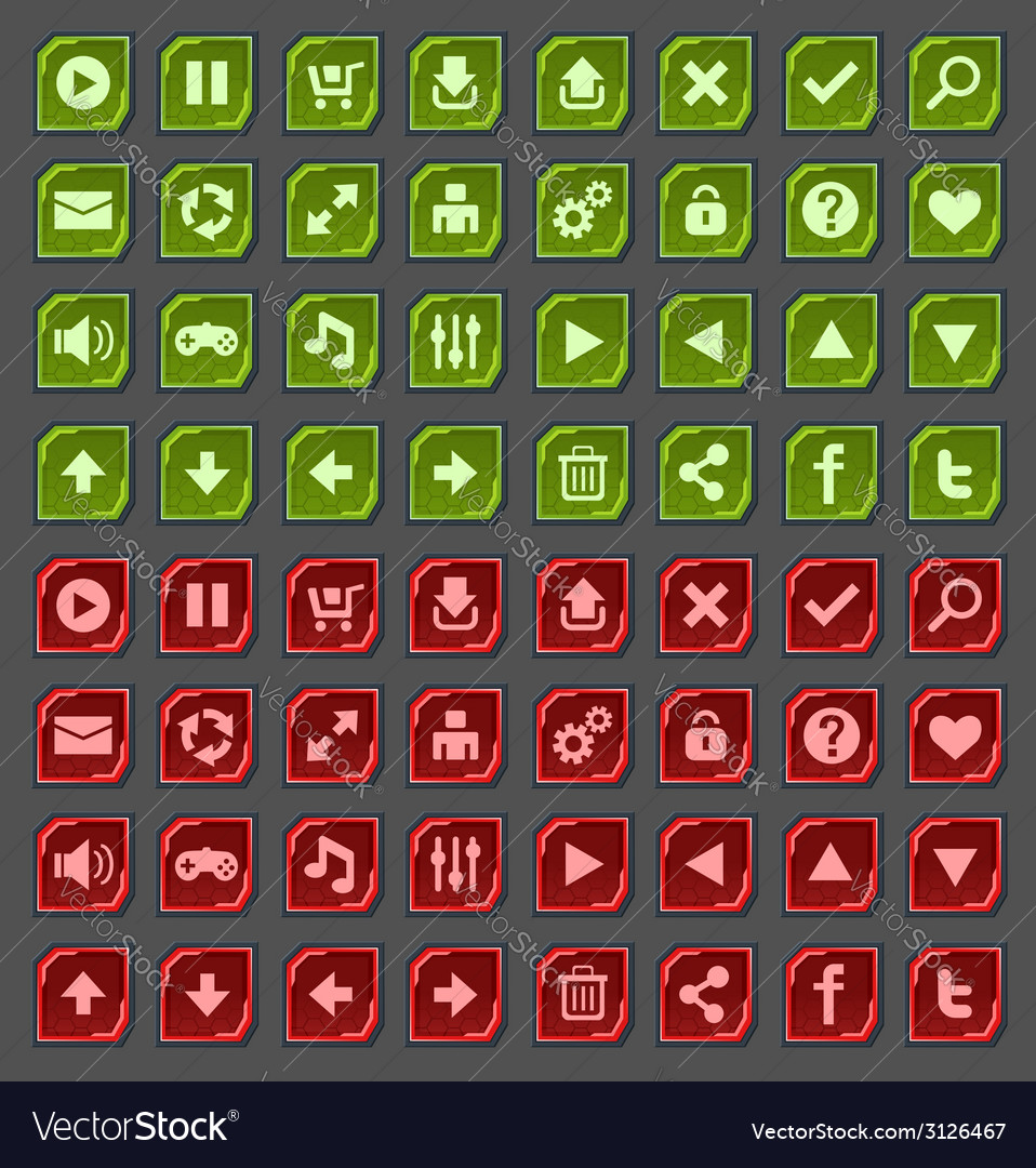 Space Game UI Button Set