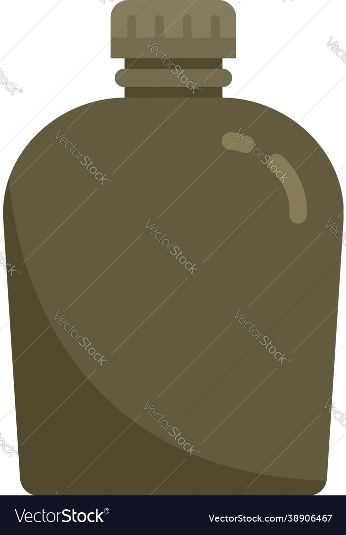 Survival water flask icon flat isolated Royalty Free Vector