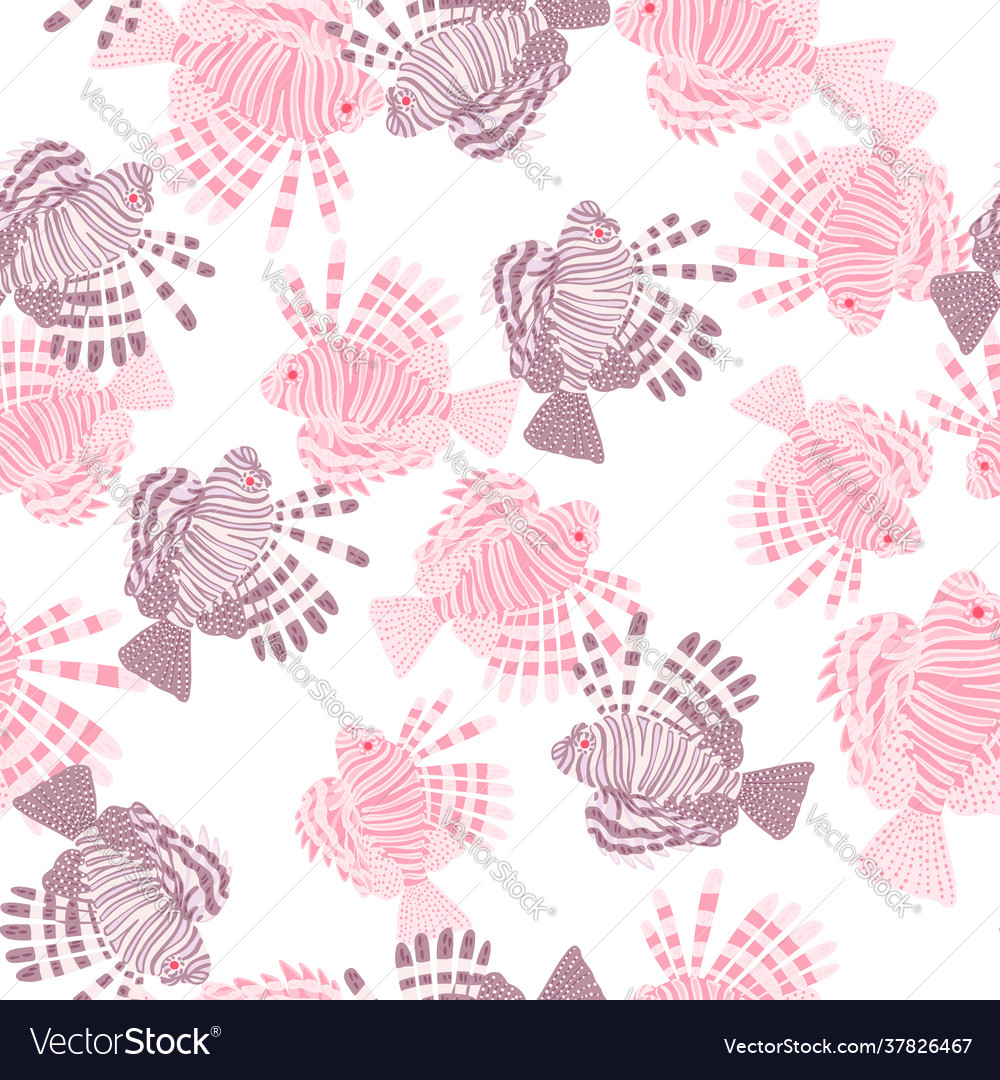 Underwater seamless random pattern with pink vector image Underwater seamless random pattern with pink