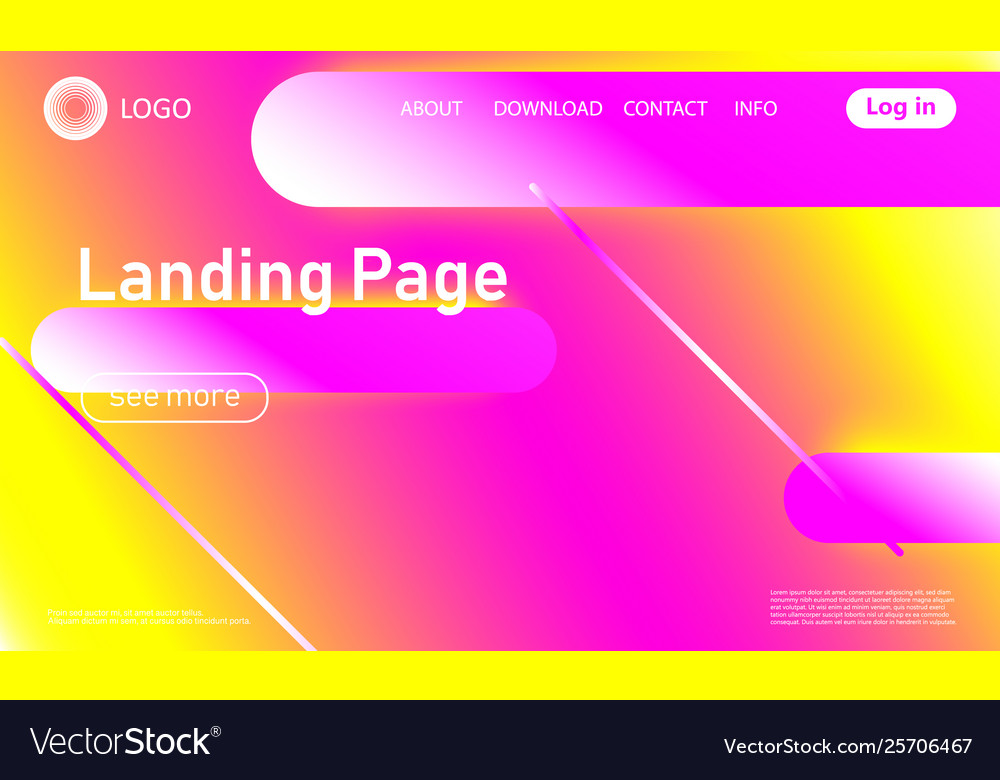 Website landing page material design