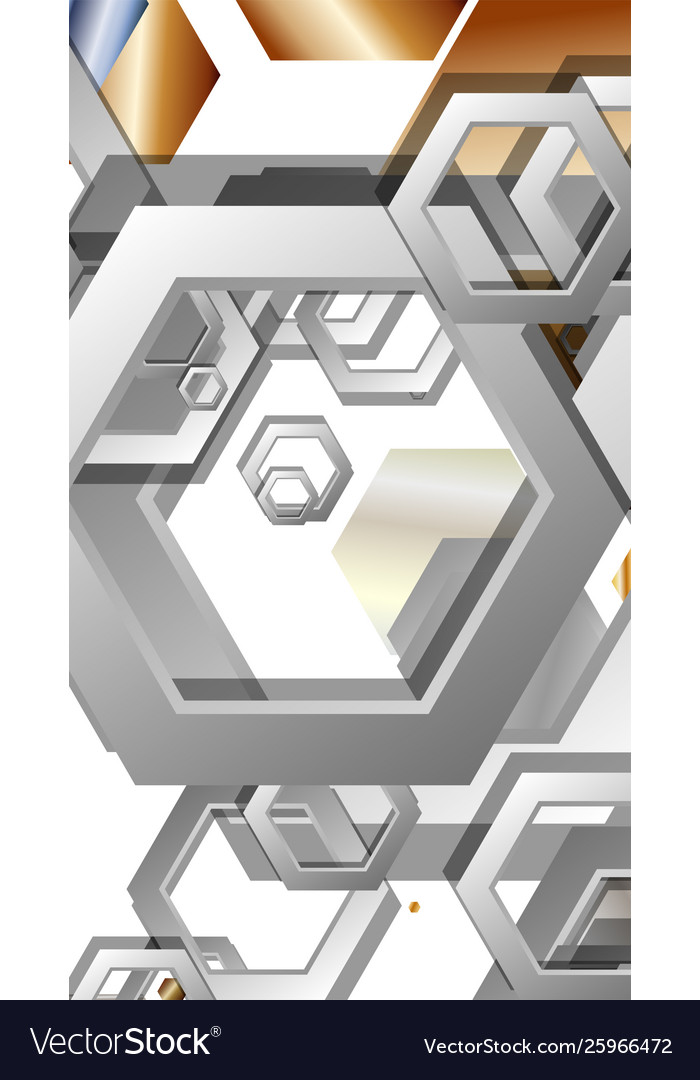 Abstract geometric background with hexagon metal Vector Image Abstract geometric background with hexagon metal