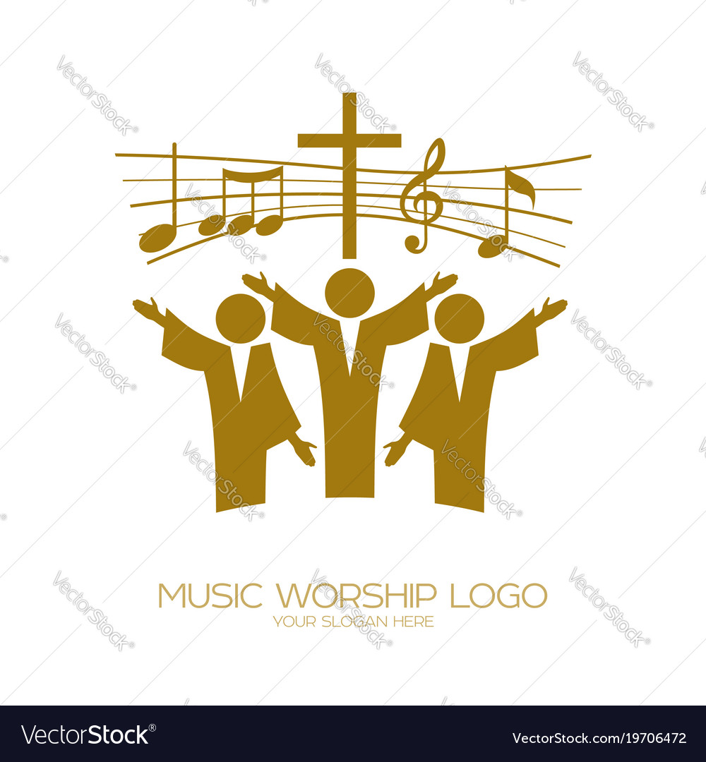 Believers in jesus sing a song Royalty Free Vector Image