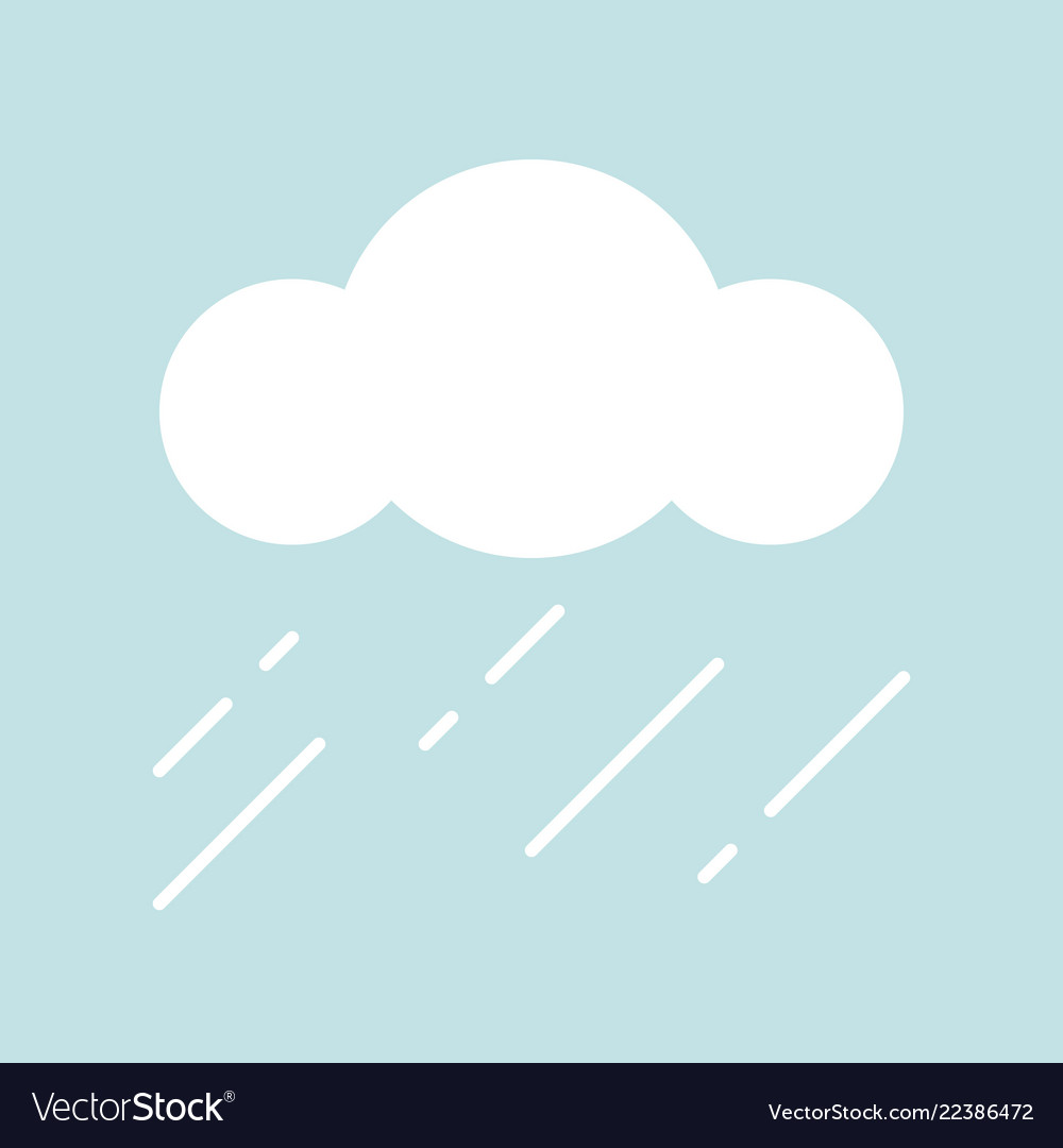 Clouds and rain simple icon in flat design
