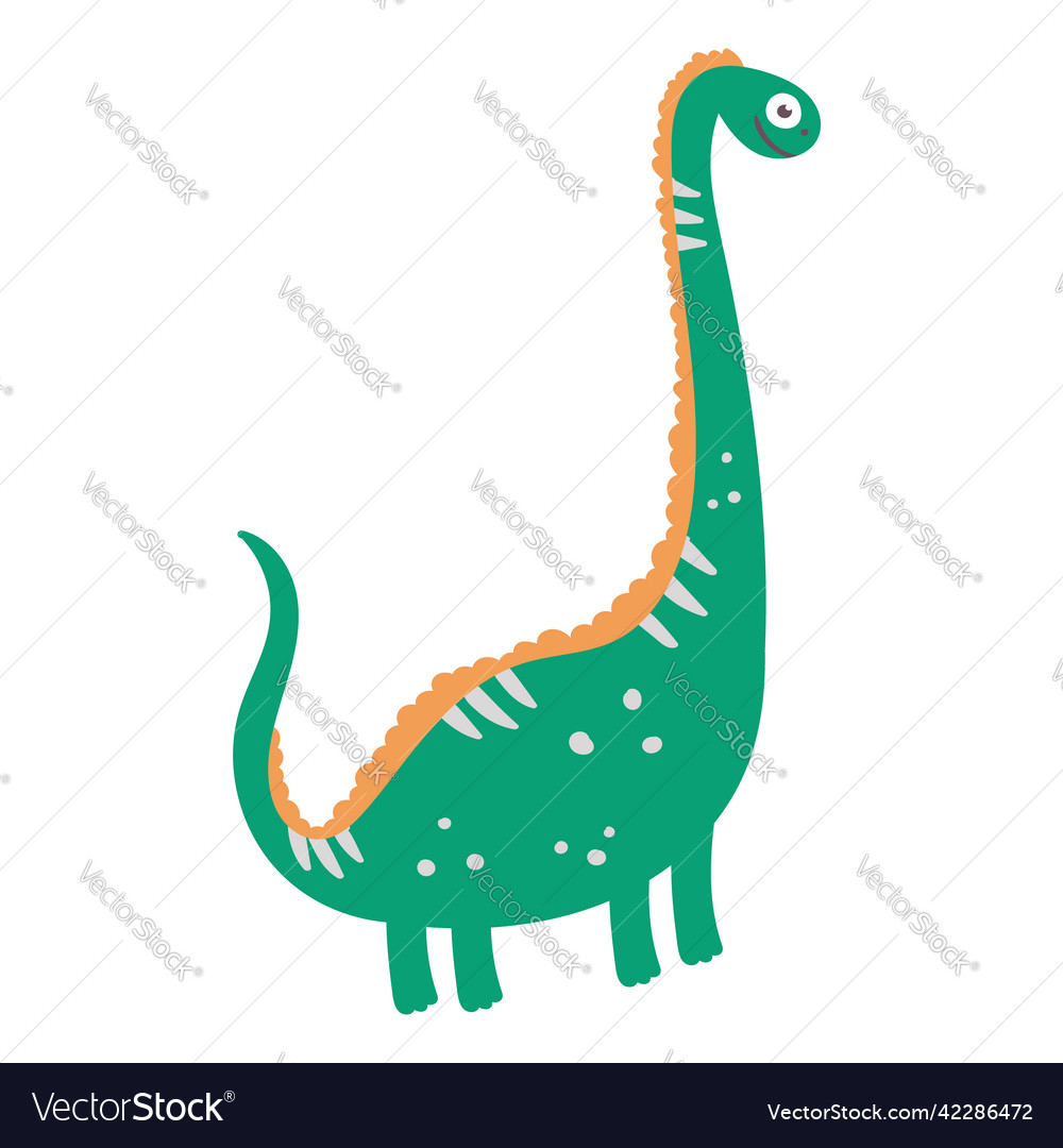 Cute dinosaur diplodocus Royalty Free Vector Image