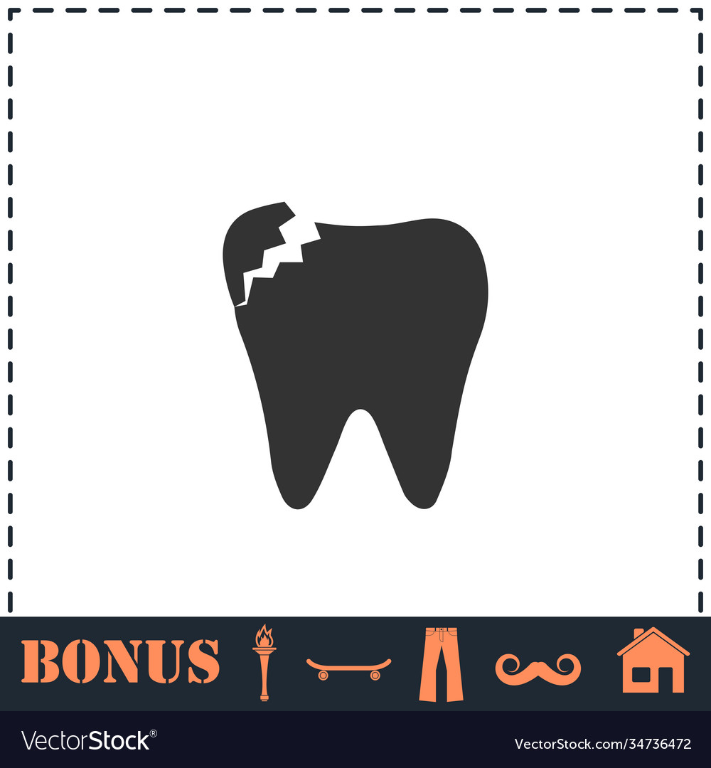 Dental problem icon flat