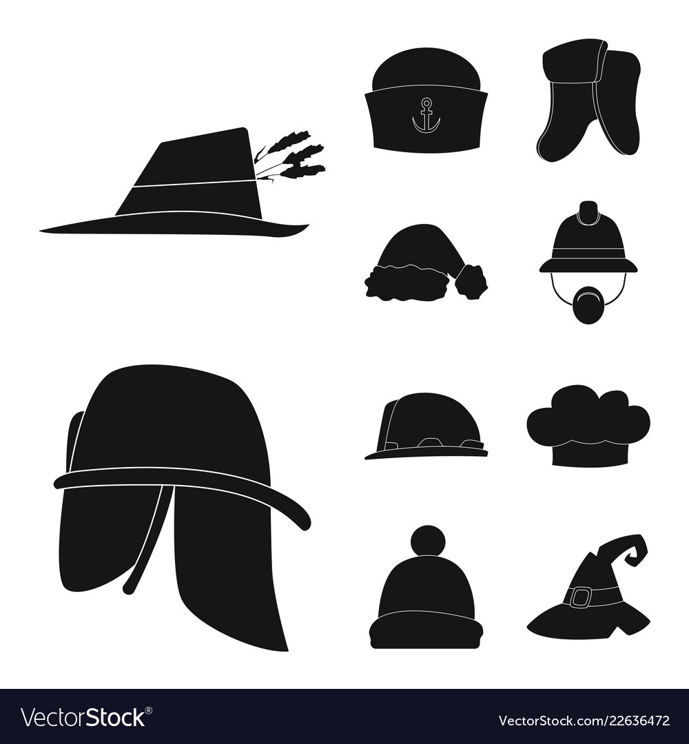 Design of headgear and cap icon set