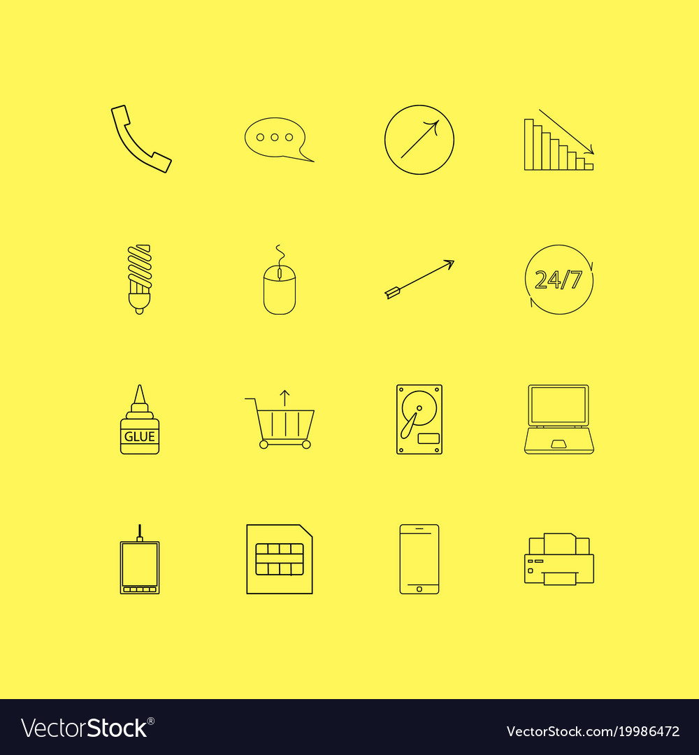 Devices linear icon set simple outline icons