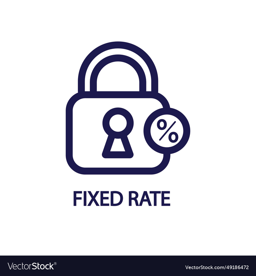 Fixed rate icon on white vector image Fixed rate icon on white