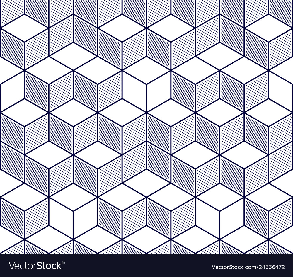 Geometric cubes abstract seamless pattern 3d Vector Image Geometric cubes abstract seamless pattern 3d